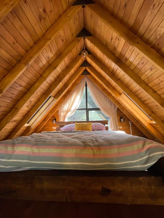 Panurlawoodenhouse Oezel Havuz& Sauna Mavi Bagian luar foto