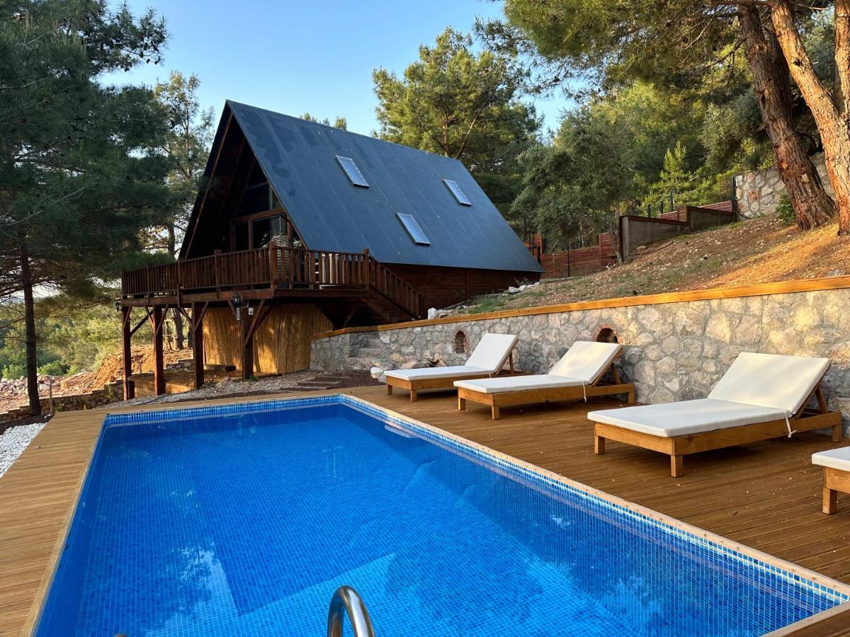 Panurlawoodenhouse Oezel Havuz& Sauna Mavi Bagian luar foto